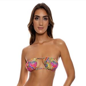 Luli Fama Shore Thing Reversible Multiway Scrunched Cup Bandeau Top